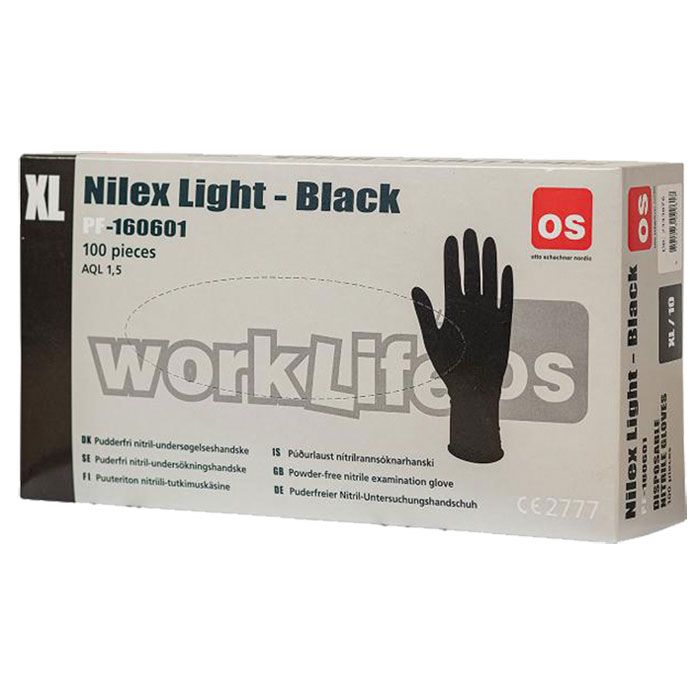 Einweghandschuh Nilex Light Black puderfrei 