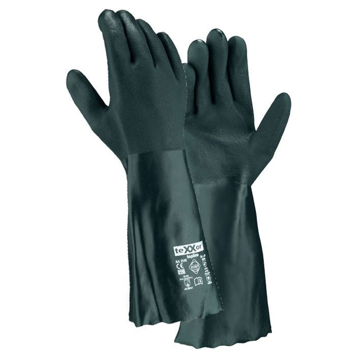 teXXor® 2142 Chemikalienschutzhandschuhe PVC-Handschuhe grün - 40 cm topline