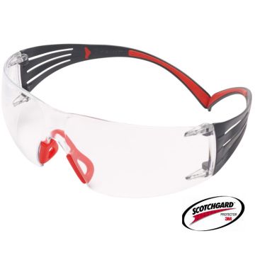 3M™ Schutzbrille 3M™ Secure Fit 3M™ Securefit 400 klar Scotchgard™ SF401SGAF-RED