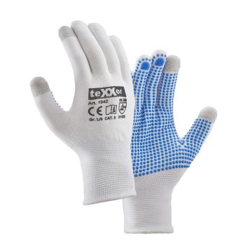 Feinstrickhandschuhe Handschuhe mit Noppen teXXor® Arbeitshandschuhe 1942 - touchscreenfähig