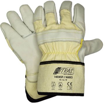 NITRAS® HADES Arbeitshandschuhe Leder Schnittschutzhandschuh KATA 5 NITRAS® 1403KSP
