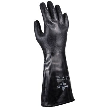 SHOWA® 3416 Chemikalienschutzhandschuhe mit Schnittschutz Neoprenhandschuhe schwarz 