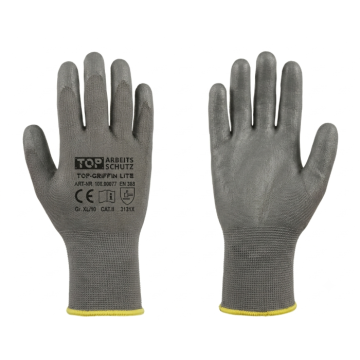 TOP-GRIFFIN - LITE Polyesterhandschuhe PU Beschichtung grau TOP-Range