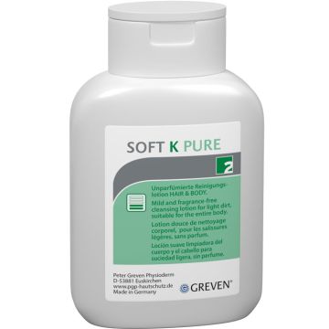 Greven® SOFT K PURE Peter Greven Reinigungslotion unparfümiert - 250 ml Flasche