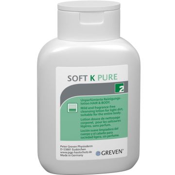 Greven® SOFT K PURE Peter Greven Reinigungslotion unparfümiert - 250 ml Flasche Greven® SOFT K PURE Peter Greven Reinigungslotion unparfümiert - 250 ml Flasche