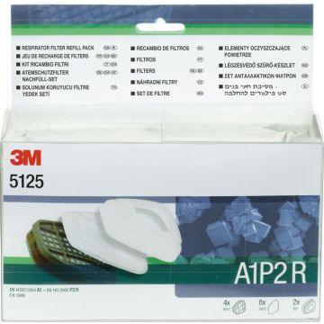 3M™ 5125 3M Nachfüllset Filter A1P2R für 3M™ Halbmasken und Vollmasken 3M™ 5125 3M Nachfüllset Filter A1P2R für 3M™ Halbmasken und Vollmasken