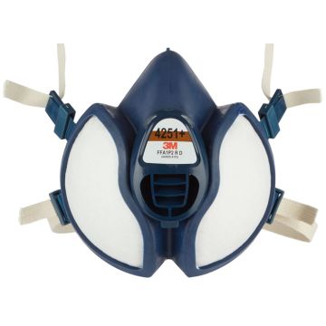 3M™ Atemschutzmaske 3M™ 4000+ Serie Halbmaske 4251+ FFA1P2RD mit integrierten Filtern 3M™ Atemschutzmaske 3M™ 4000+ Serie Halbmaske 4251+ FFA1P2RD mit integrierten Filtern