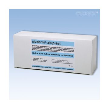 Söhngen aluderm®-aluplast Strips, elastisch 1,9 x 7,2 cm 100 Stück Söhngen aluderm®-aluplast Strips, elastisch 1,9 x 7,2 cm 100 Stück