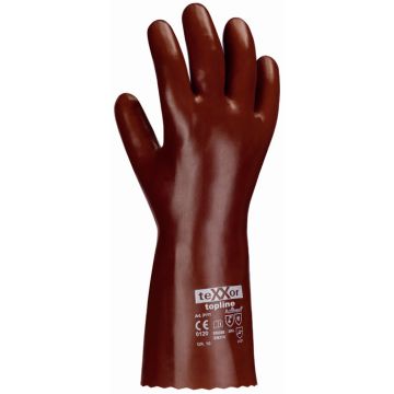 teXXor® 2112 Chemikalienschutzhandschuhe PVC-Handschuhe rotbraun - 40 cm topline