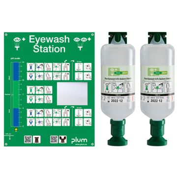 Plum 4708 Augenspülstation MAXI zwei Augenspülflaschen 1000 ml Natriumchloridlösung Plum 4708 Augenspülstation MAXI zwei Augenspülflaschen 1000 ml Natriumchloridlösung