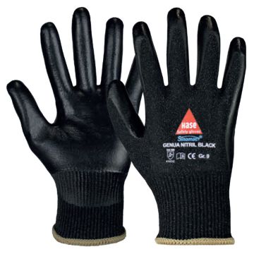 HASE GENUA Nitril Black 508504 schnittfeste Handschuhe Schnittschutzhandschuhe Klasse C