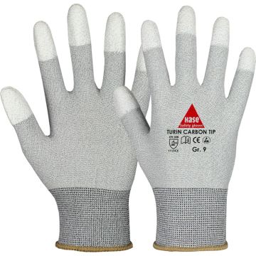 HASE TURIN Carbon Tip 508240 ESD-Handschuh Hase Safety Gloves Carbon-Handschuhe