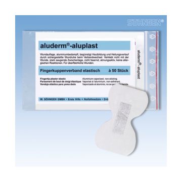 Söhngen aluderm®-aluplast elastisch Fingerkuppenverband 4,3 x 7,2 cm 50 Stück Söhngen aluderm®-aluplast elastisch Fingerkuppenverband 4,3 x 7,2 cm 50 Stück
