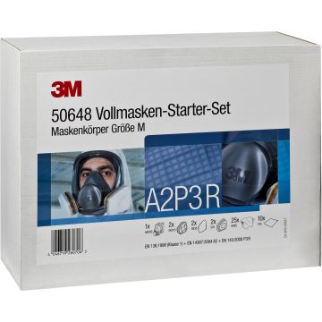 3M™ Maskenset 50648/M, 50649/L 3M™ Vollmaske 6000 und Filter A2P3R 3M™ Vollmasken-Set 3M™ Maskenset 50648/M, 50649/L 3M™ Vollmaske 6000 und Filter A2P3R 3M™ Vollmasken-Set