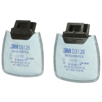 3M D3128 Partikelfilter P3R mit Aktivkohle - Filter für 3M Halbmasken Secure Click HF-800, HF-800SD