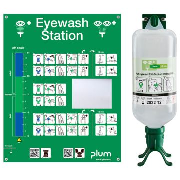 Plum 4802 Augenspülstation DUO mit Augenspülflasche DUO 1000 ml Natriumchloridlösung Plum 4802 Augenspülstation DUO mit Augenspülflasche DUO 1000 ml Natriumchloridlösung