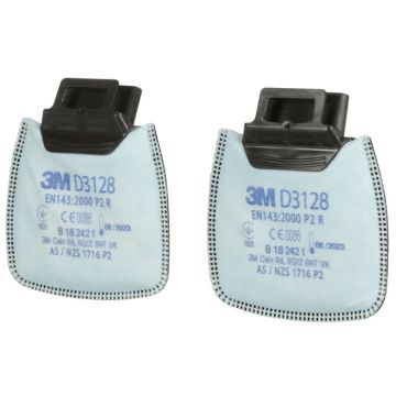 3M D3128 Partikelfilter P2R mit Aktivkohle - Filter für 3M Halbmasken Secure Click HF-800, HF-800SD 3M D3128 Partikelfilter P2R mit Aktivkohle - Filter für 3M Halbmasken Secure Click HF-800, HF-800SD