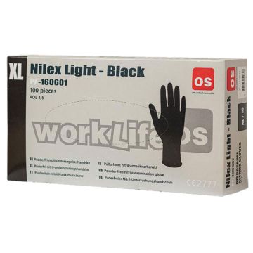 Einweghandschuh Nilex Light Black puderfrei 