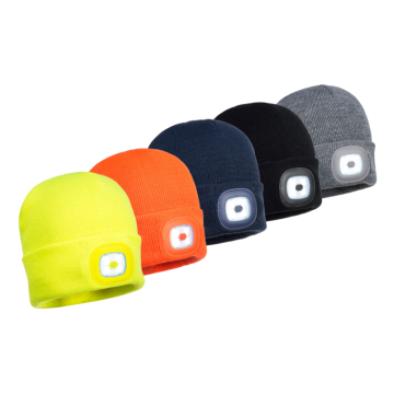 PORTWEST® Beanie USB Wiederaufladbare LED-Kopfleuchte B029 PORTWEST® Beanie USB Wiederaufladbare LED-Kopfleuchte B029