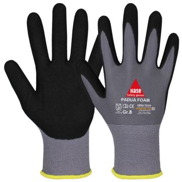 HASE PADUA FOAM 508685 beschichteter Montagehandschuh grau Hase Safety Gloves Padua
