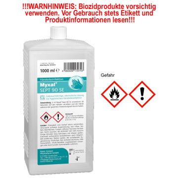 Händedesinfektion Myxal Sept 90 SE - 1000 ml Hartflasche Händedesinfektion Myxal Sept 90 SE - 1000 ml Hartflasche