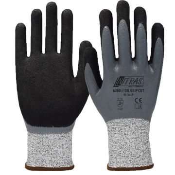 NITRAS® 6360 OIL GRIP CUT schnittfeste Handschuhe Schnittschutzhandschuhe Klasse 3/D