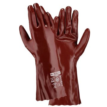 teXXor® 2111 Chemikalienschutzhandschuhe PVC-Handschuhe rotbraun - 35 cm topline