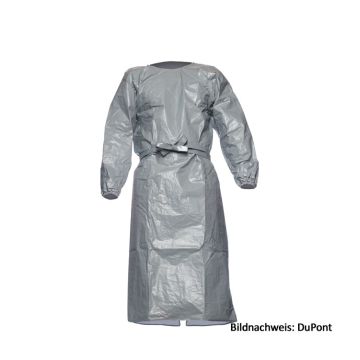 Tychem-6000-F-PL50-Chemikalienschutz-%C3%84rmelsch%C3%BCrze-grau-Chemieschutz-Kittel-Kat-3-Typ-PB-3B-ohne-Logo
