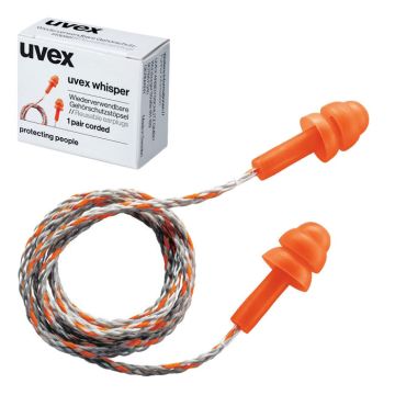 uvex whisper 2111201 Modell 21016 S Mehrweg-Gehörschutzstöpsel mit Band | 23 dB