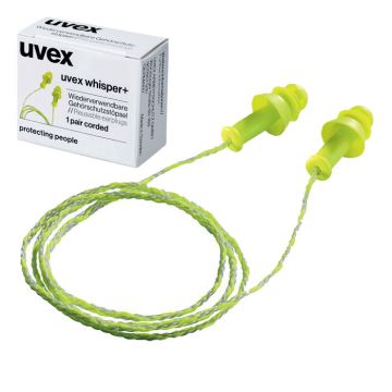 uvex whisper+ 2111212 Modell 21014 S Mehrweg-Gehörschutzstöpsel mit Band | 27 dB