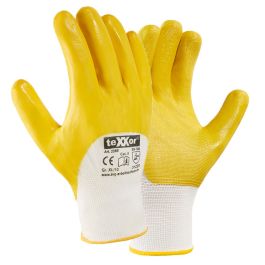 12-288 Nitril Arbeitshandschuhe Nitrilhandschuhe Gartenhandschuhe Gelb Texxor 