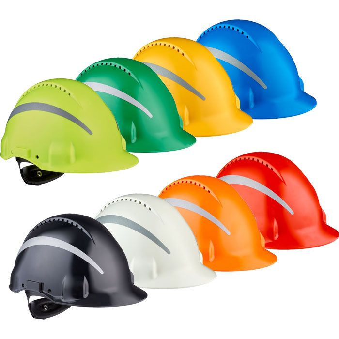 3M™ Helm G3000N 3M  Schutzhelm G3000 Bauhelm belüftet Ratschensystem Uvicator G30NU+REFLEX