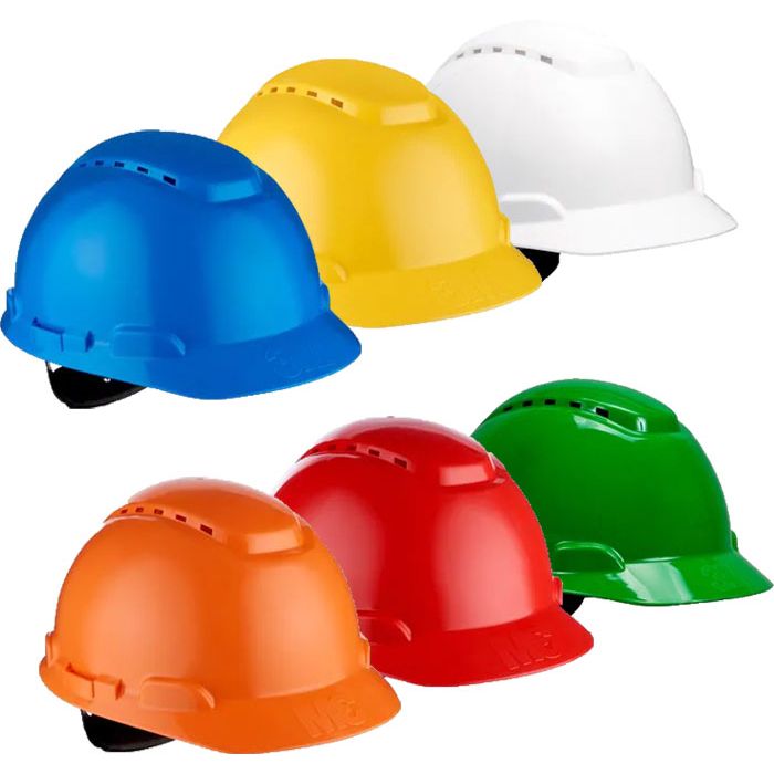 3M™ Helm H700 3M Schutzhelm H700 Bauhelm belüftet Ratschenverschluss H700NV