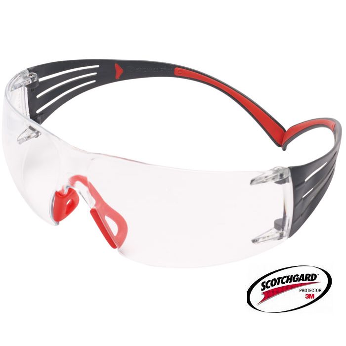 3M™ Schutzbrille 3M™ Secure Fit 3M™ Securefit 400 klar Scotchgard™ SF401SGAF-RED