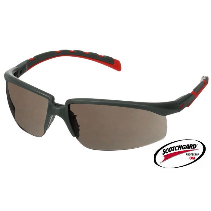 3M™ Schutzbrille 3M™ SOLUS 3M™ Solus 2000 grau getönte Arbeitsbrille Scotchgard™ S2002SGAF-RED