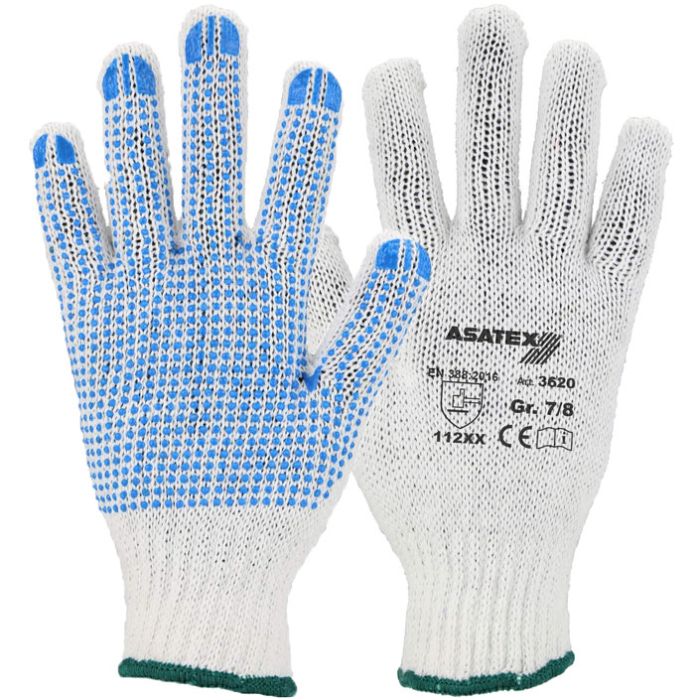 ASATEX® 3620 Grobstrickhandschuh mit blauen Noppen ASATEX® Handschuhe