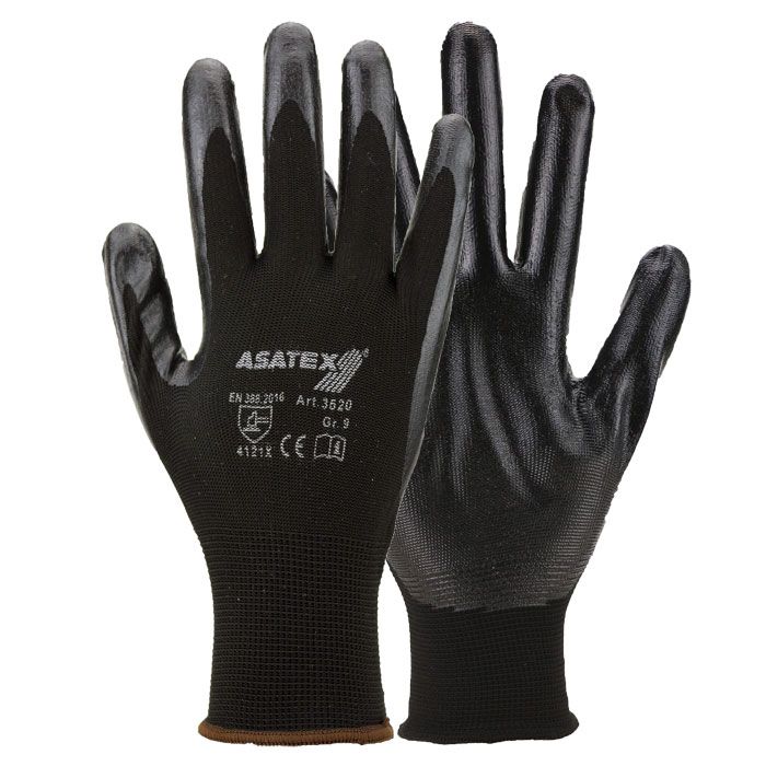 ASATEX® Feinstrickhandschuh 3520 Nitril-Mikroschaumbeschichtung Polyesterhandschuh ASATEX® 3520