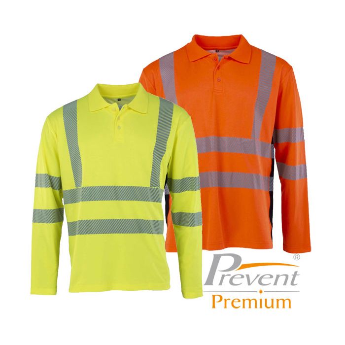 ASATEX® PREVENT® Premium Warnschutz Langarm-Polo PTW-POLO-L