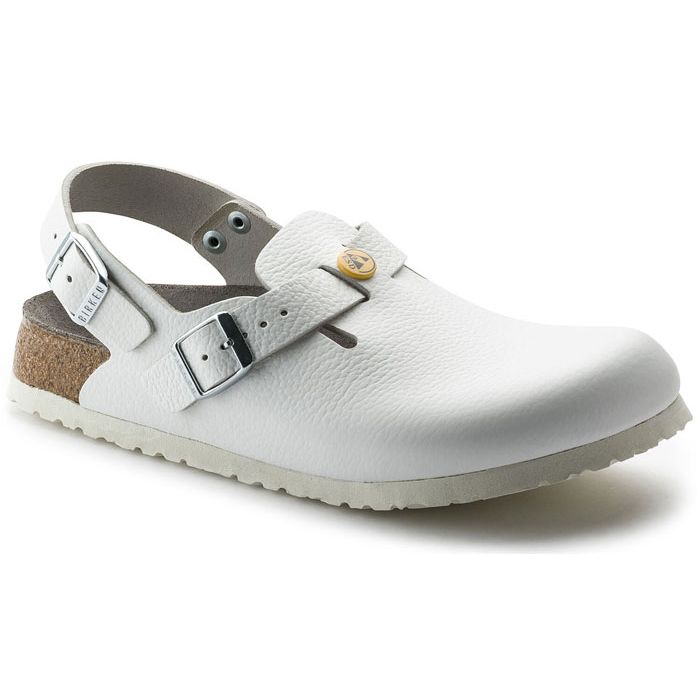 Birkenstock® Clogs Birkenstock Tokio ESD Leder weiß Gesundheitsschuhe Birkenstock 