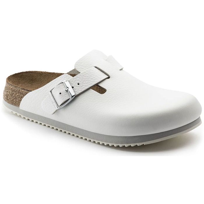 Birkenstock® Clogs Birkenstock Boston SL Leder weiß Gesundheitsschuhe Birkenstock 