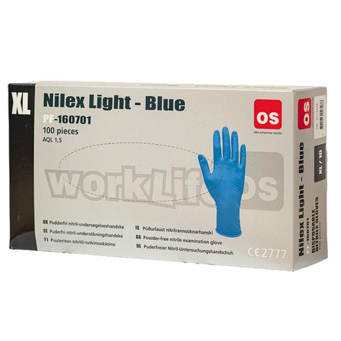 Einweghandschuh Nilex Light Blue puderfrei 