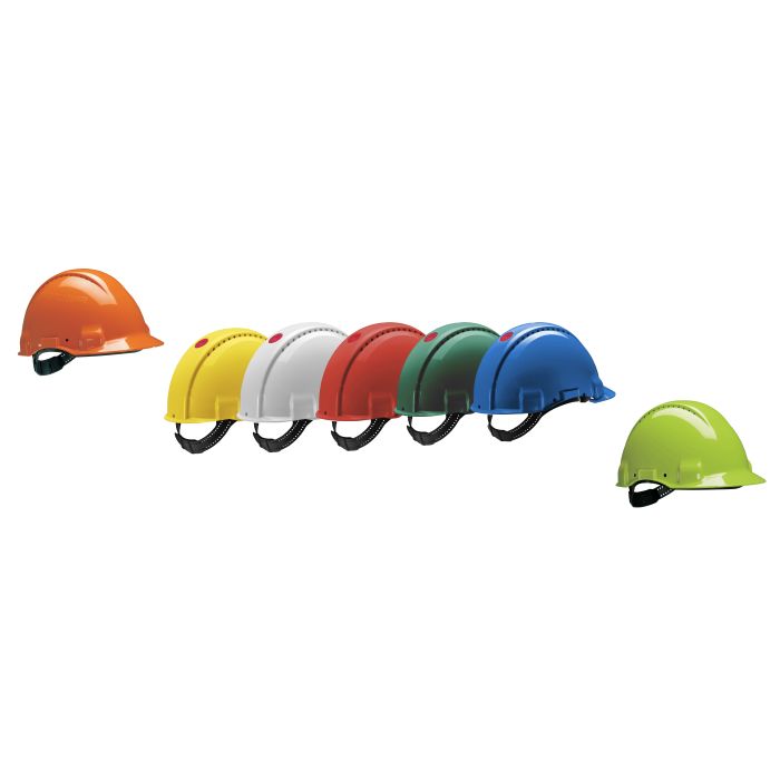 3M™ Helm G3000D 3M Schutzhelm G3000 Bauhelm belüftet Pinlock Uvicator Lederband G30DU