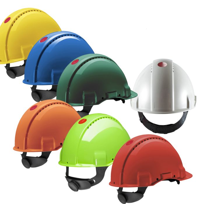 3M™ Helm G3000N 3M Schutzhelm G3000 Bauhelm belüftet Ratschensystem Uvicator G30NU