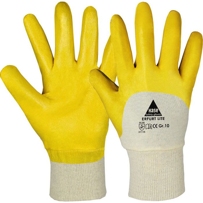 HASE Nitril Handschuhe gelb Handschuhe Nitril Hase ERFURT LITE 901400