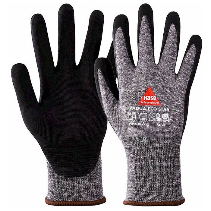 HASE PADUA Eco Star 508170 beschichteter Montagehandschuh grau Hase Safety Gloves Padua