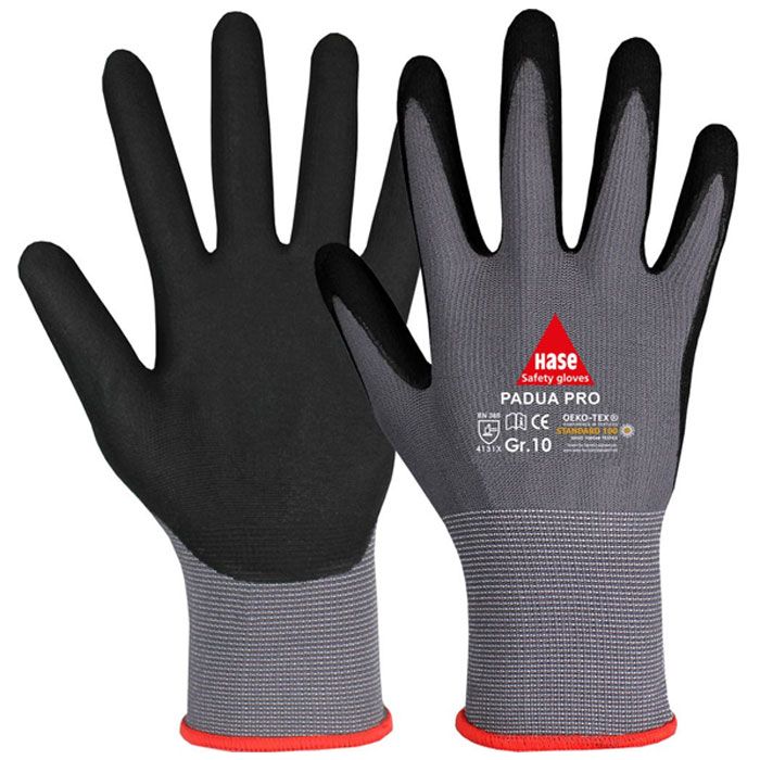 HASE PADUA Pro 508690 beschichteter Montagehandschuh grau Hase Safety Gloves Padua