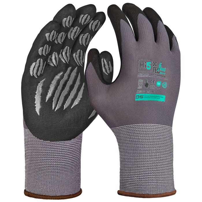 Hi5 X Flexitec HI512 Montagehandschuhe Nitrilschaum Beschichtung mit Noppen