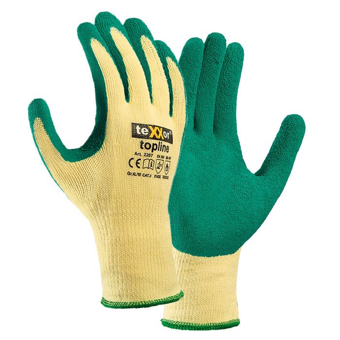 Latex Handschuhe grün Latex Strickhandschuhe teXXor® topline 2207