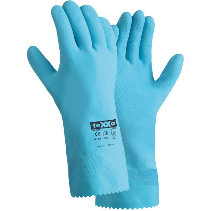 Latex Handschuhe Haushaltshandschuhe blau Latex Handschuhe lang teXXor® 2225