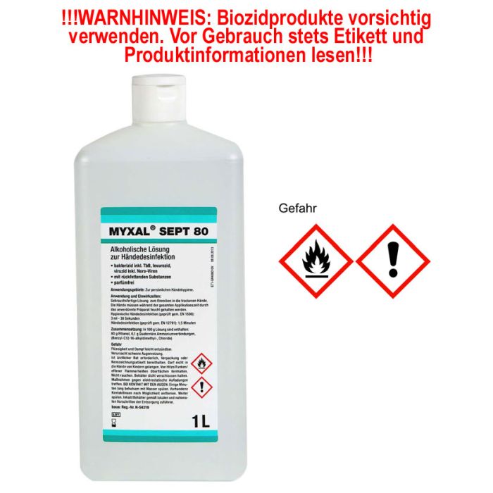 Händedesinfektion Myxal Sept 80 - 1000 ml Hartflasche solange Vorrat reicht